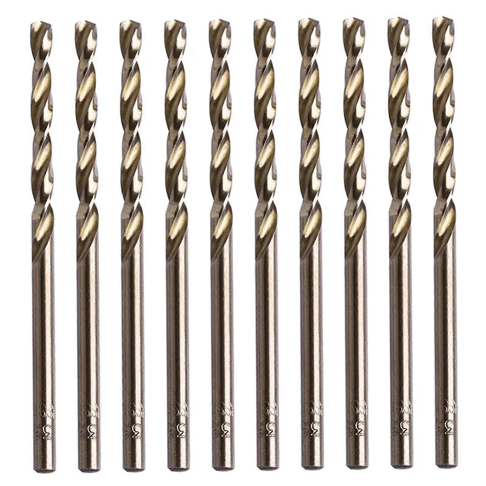 10pcs Cobalt Twist Drill Bits Set, M35 1/1.5/2/2.5/3/3.5/3.5/4/4.5/5mm Round Shank HSS for Metal