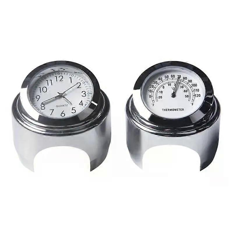 Motorcycle Handlebar Clock Motorcycle Modification Handlebar Mount Waterproof Quartzs Clock Thermometer 2 in 1 H9EE
