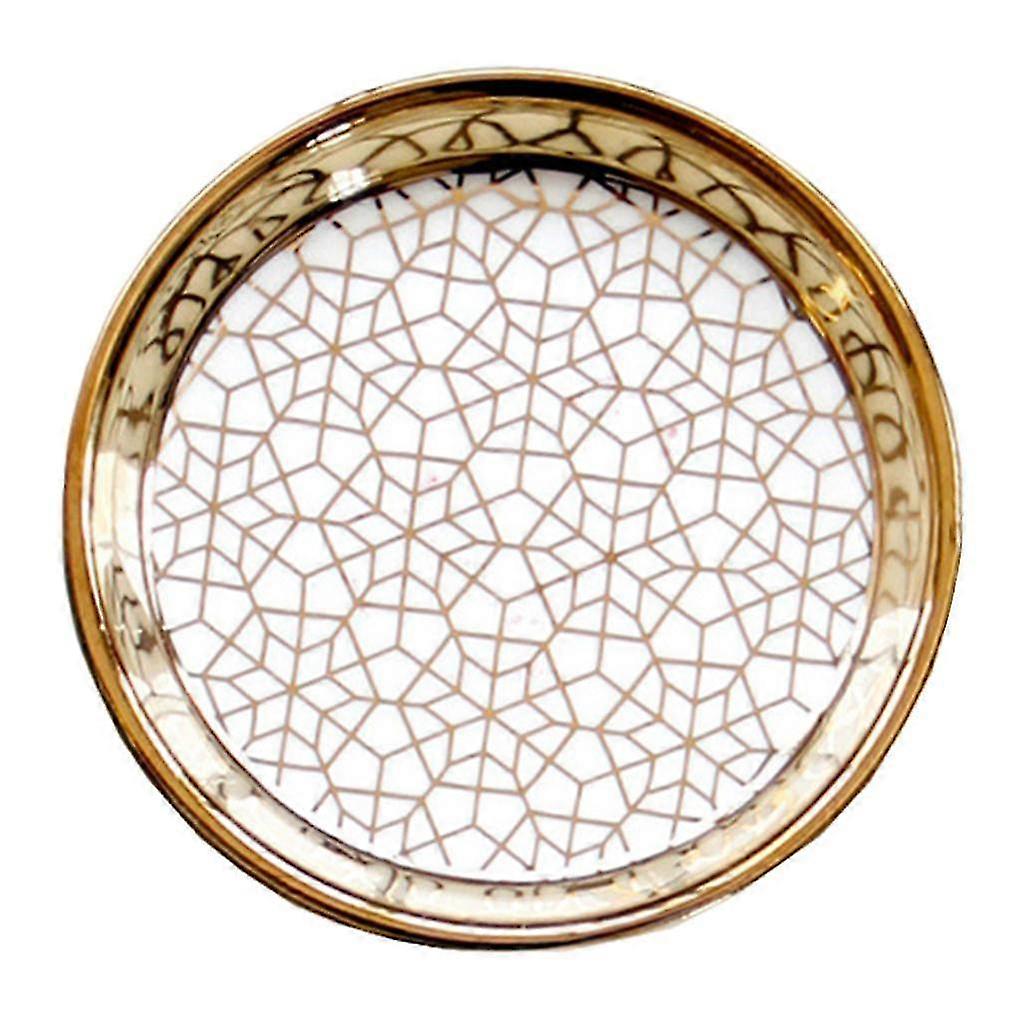 Ceramic Dessert Plate with Mosaic Pattern Tableware for Home Decor Kitchen Dining