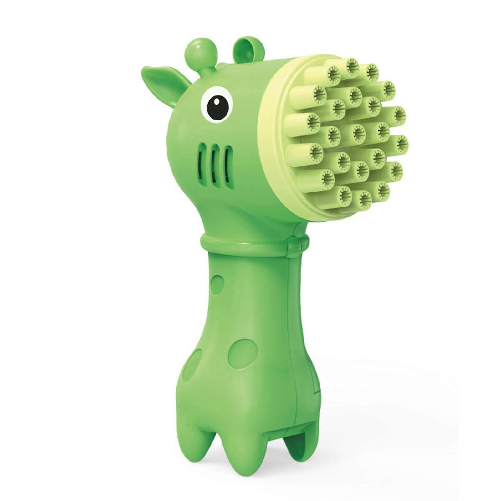 Giraffe Fan Bubble Machine Cute Interactive Fun 23 Holes Automatic Bubble Maker for Children Over 36 Months Old