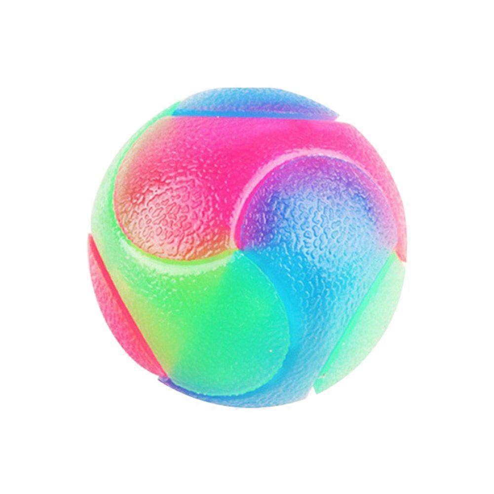Pet Molar Soft Rubber Glowing Ball Interactive Bite Durable Training Flashing Elastic Ball Dog Cat Chew Squeak Waterproof Toy