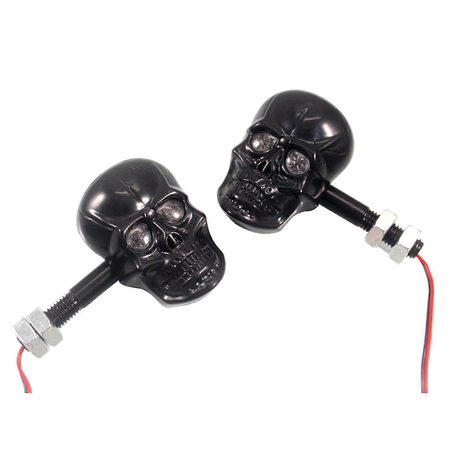 2 luces intermitentes con forma de calavera para motocicleta Mengxi