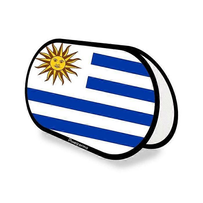 Oval Flag - Uruguay - 70 x 120 cm - Polyester - Double-sided print - Foldable retractable