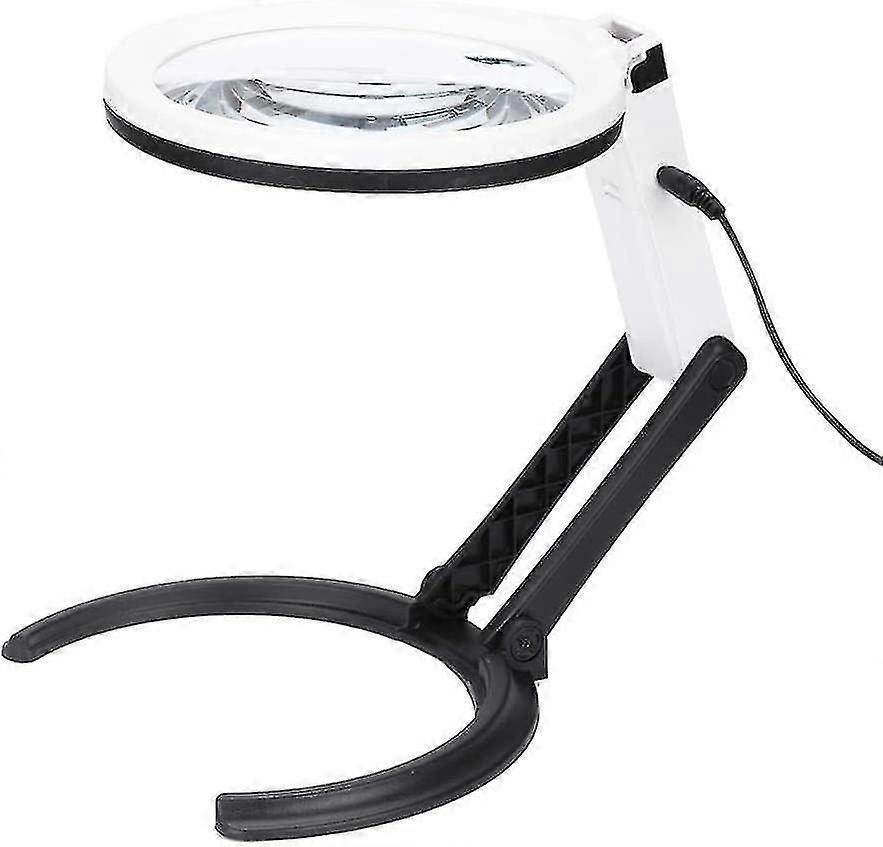 Hand Magnifier, 130mm Table Magnifier Foldable Led Lighted Magnifier Lamp With Lighted Magnifying Gl