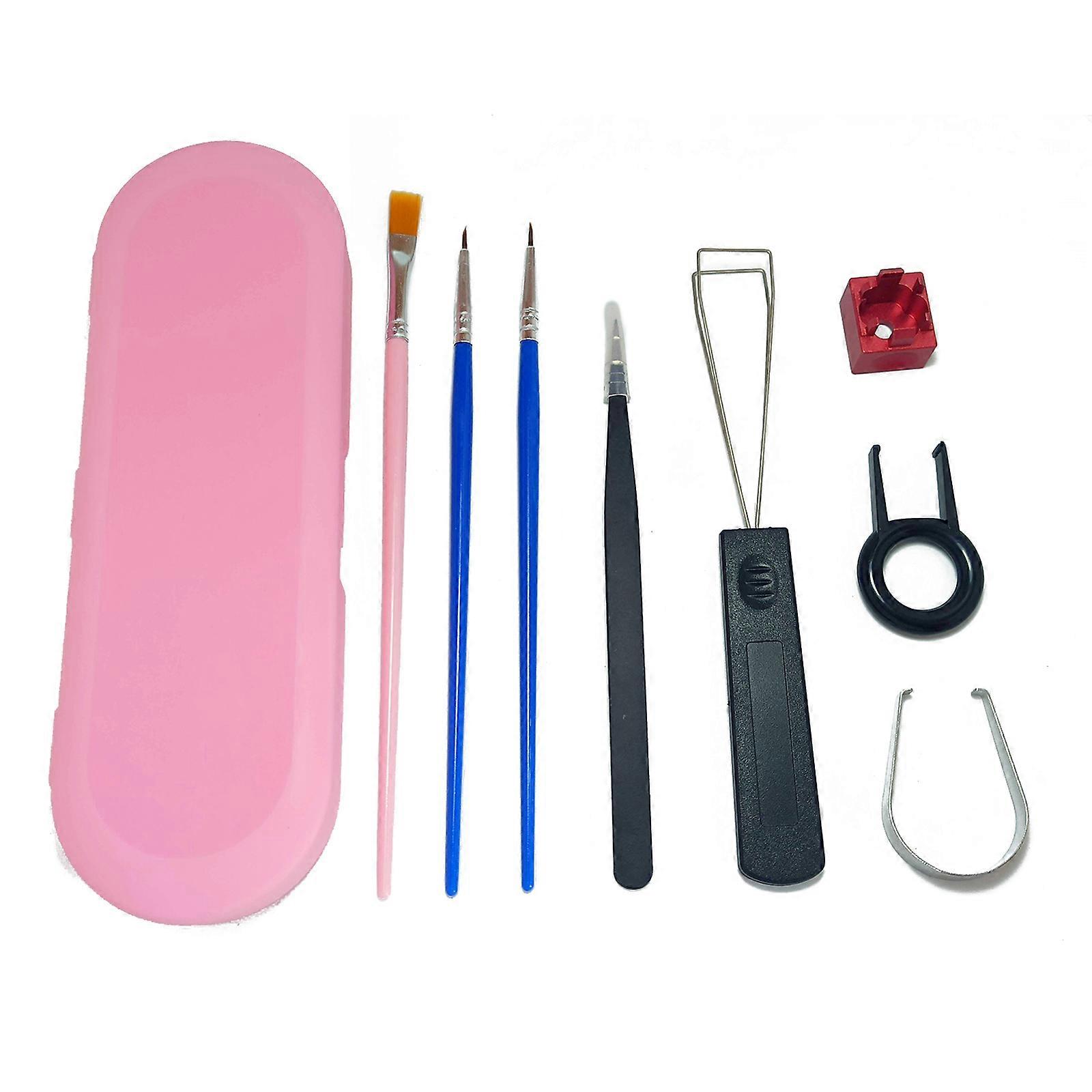 9 Pcs/Pack Switch Opener Lube Station DIY Keyboard for Key Caps Removal Keycaps Puller for Cherry Mechanical Keyboard