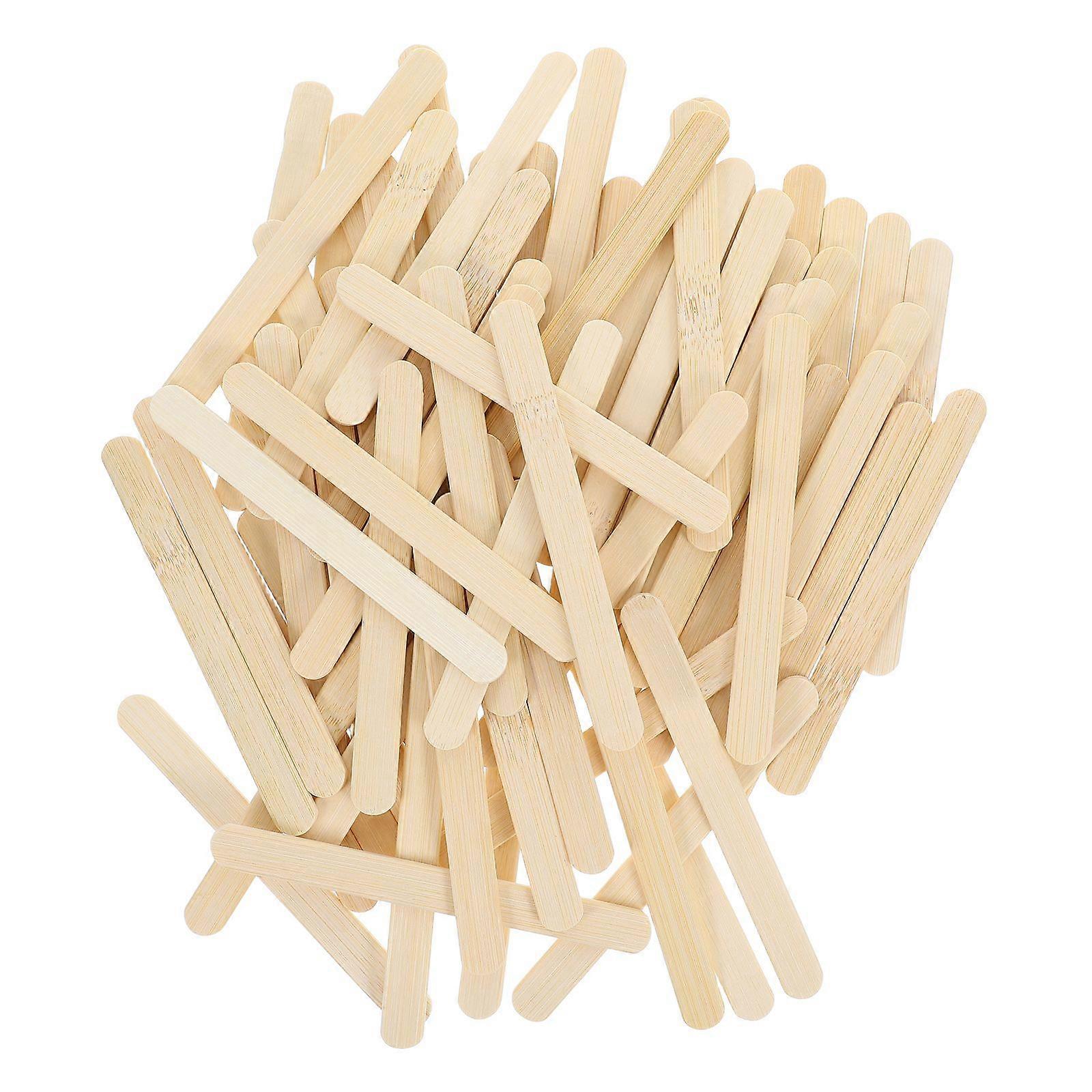 100PCS Candy Apples Flat Wood Sticks for Caramel Apples Ice Cream Crafting Supplies Wooden Skewers for Treats for Party Appetizers and DIY Projects