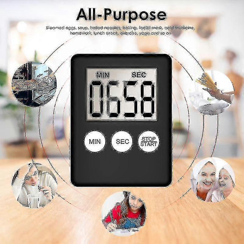 Kitchen Timer Electronic LCD  Digital Screen Cooking Countdown Clock Alarm Sleep Stopwatch Clock Kitchen Gadget