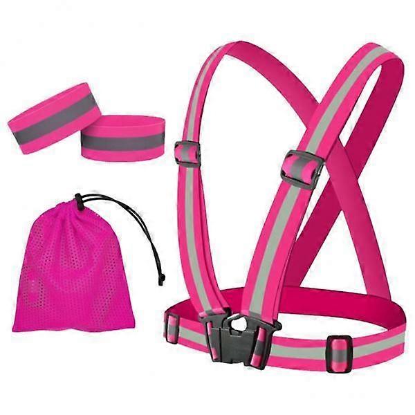 3x Running Reflective Adjustable Visible Elastic Straps for Night Walking