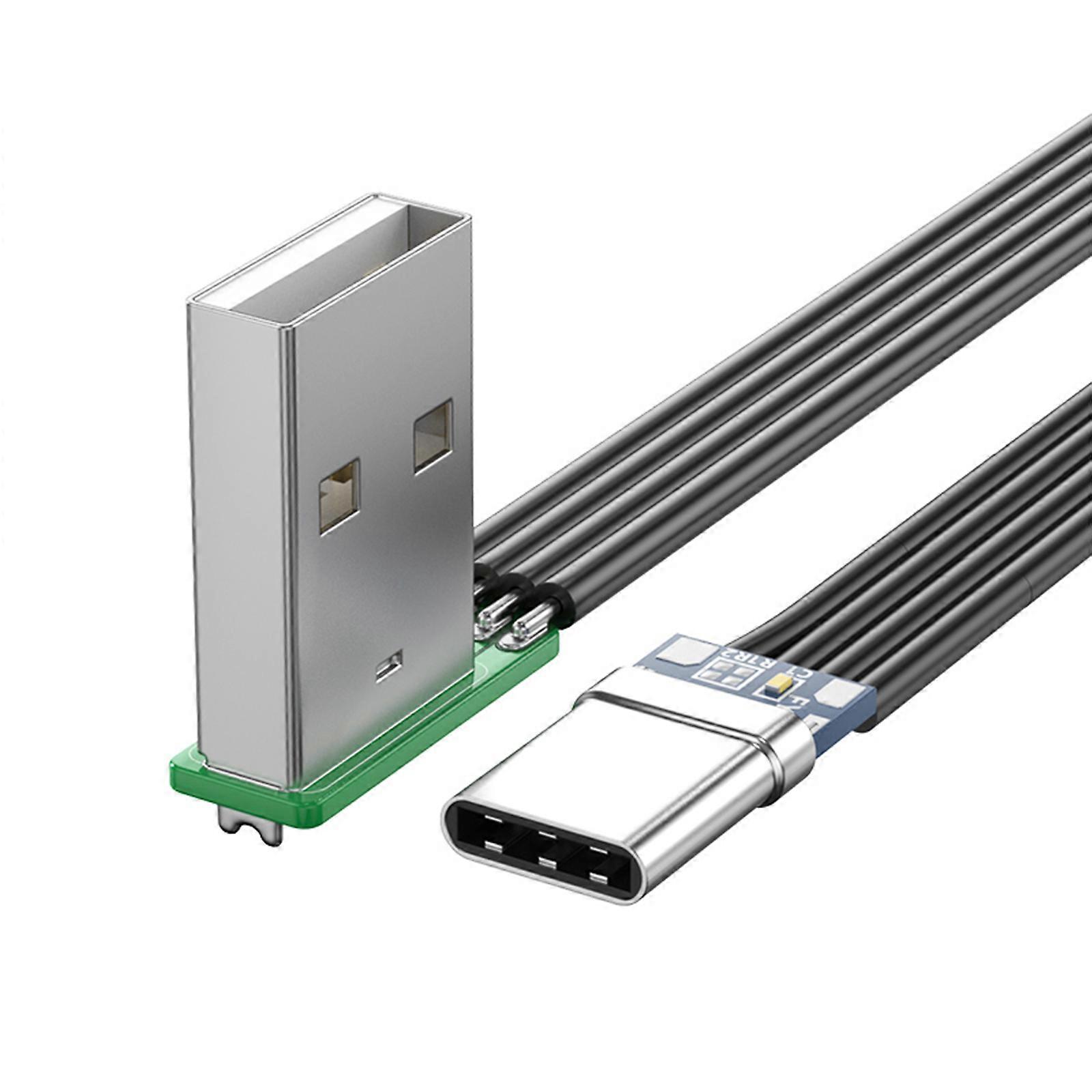 5-200cm Soft Flat Cord Charging Cable USB2.0 480Mbps Data Transfer Cord USB to USB Charging Extention Wire for Phone Multicolor