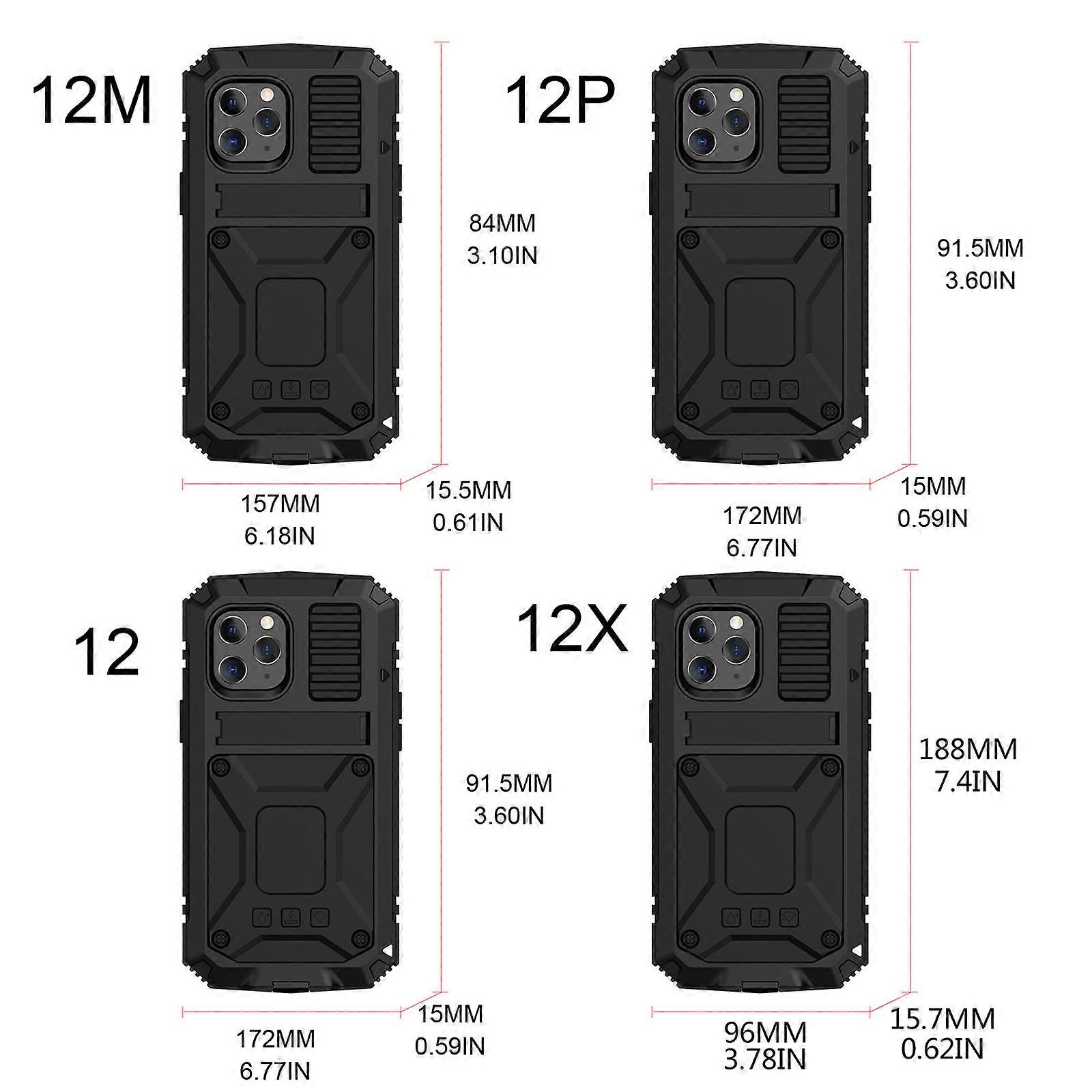 Ultimate for Protection Phone for Case for phone12 for Smart Phone Explosion-proof Metal Back Cover Shock Absorbing for  Yellow 12promax