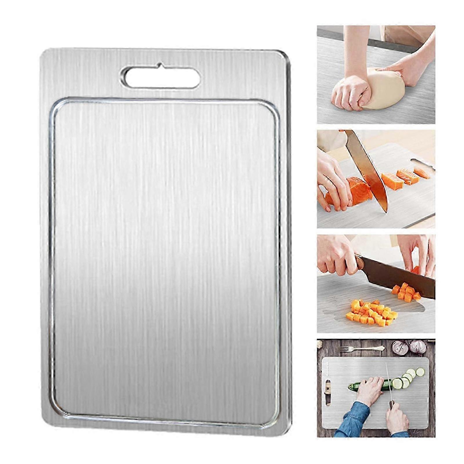 Titanium Double-Sided 2XL Chopping Board - Silver Kitchen Essential
