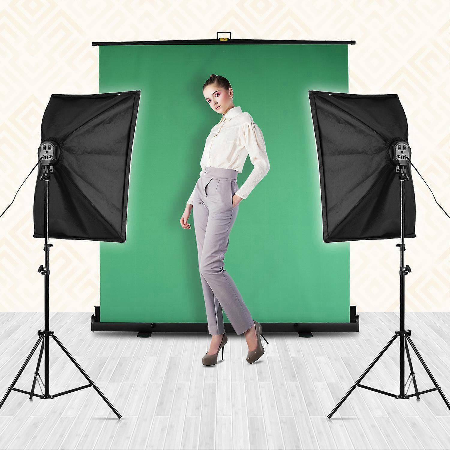 Studio LED Softbox Lighting Kit - 5500K Photography Light Set with Adjustable Stands