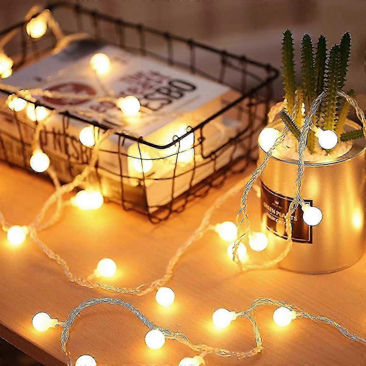 5M 40-boll String Lights, IP65 Vattentät, Batteridriven för Inomhus / Utomhus