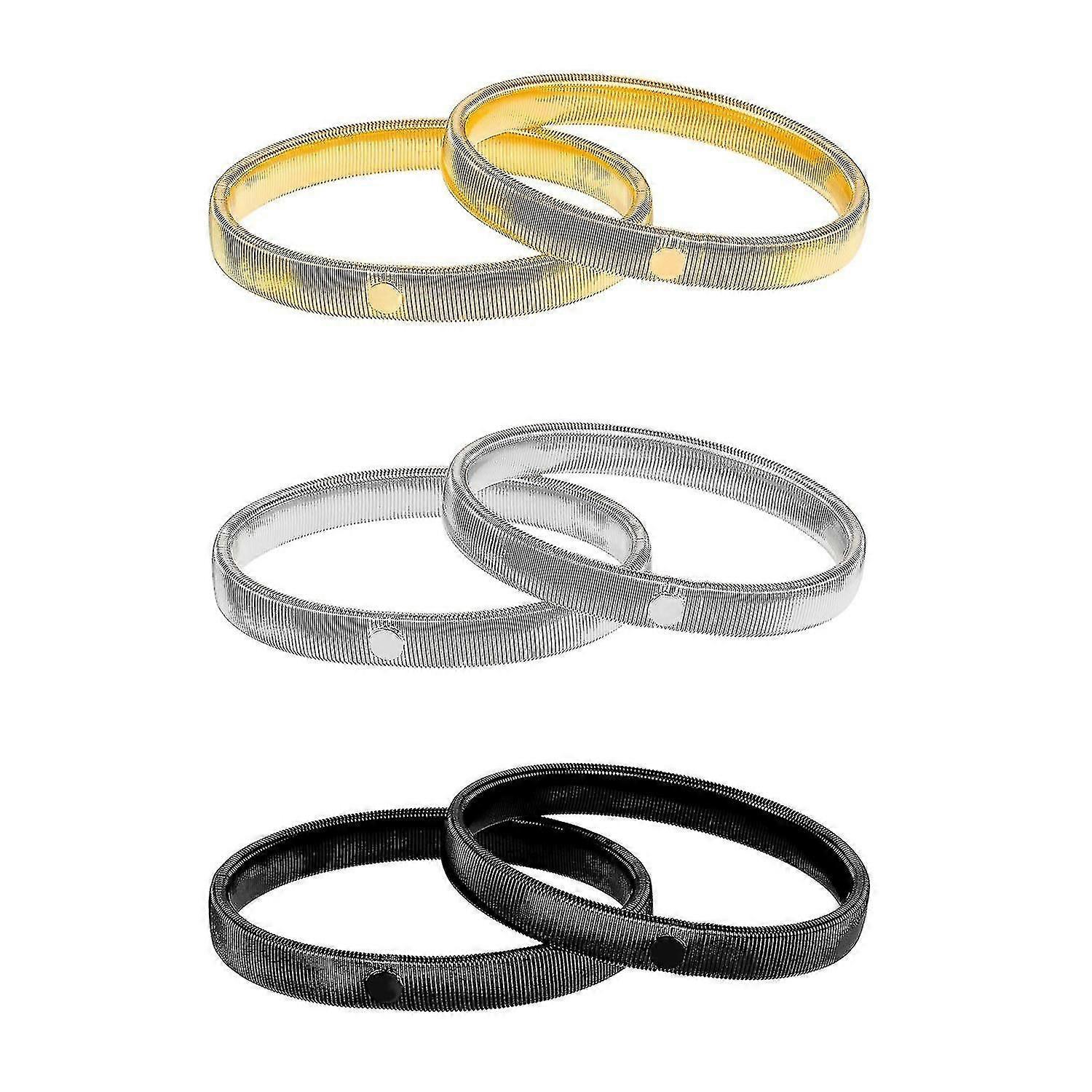 3ペアの滑り止めスリーブガーター、メタルアームバンド付き、調節可能なシャツスリーブホルダー(男性用と女性用)