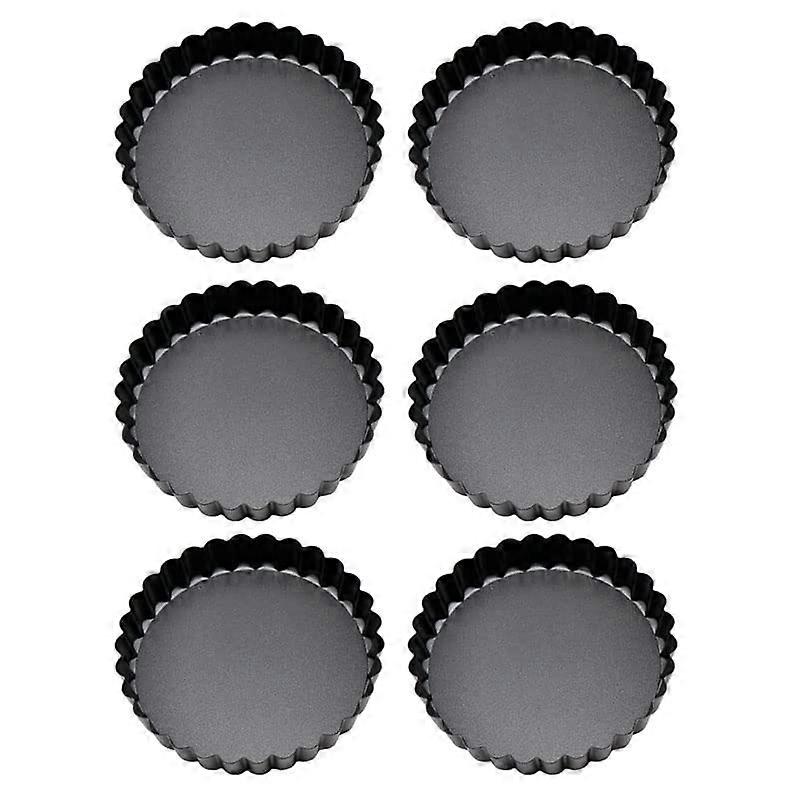 Removable Background Cake Pan, Carbon Steel Quiche Pan, 6 Pieces, No Black Hardness for the Kitchen