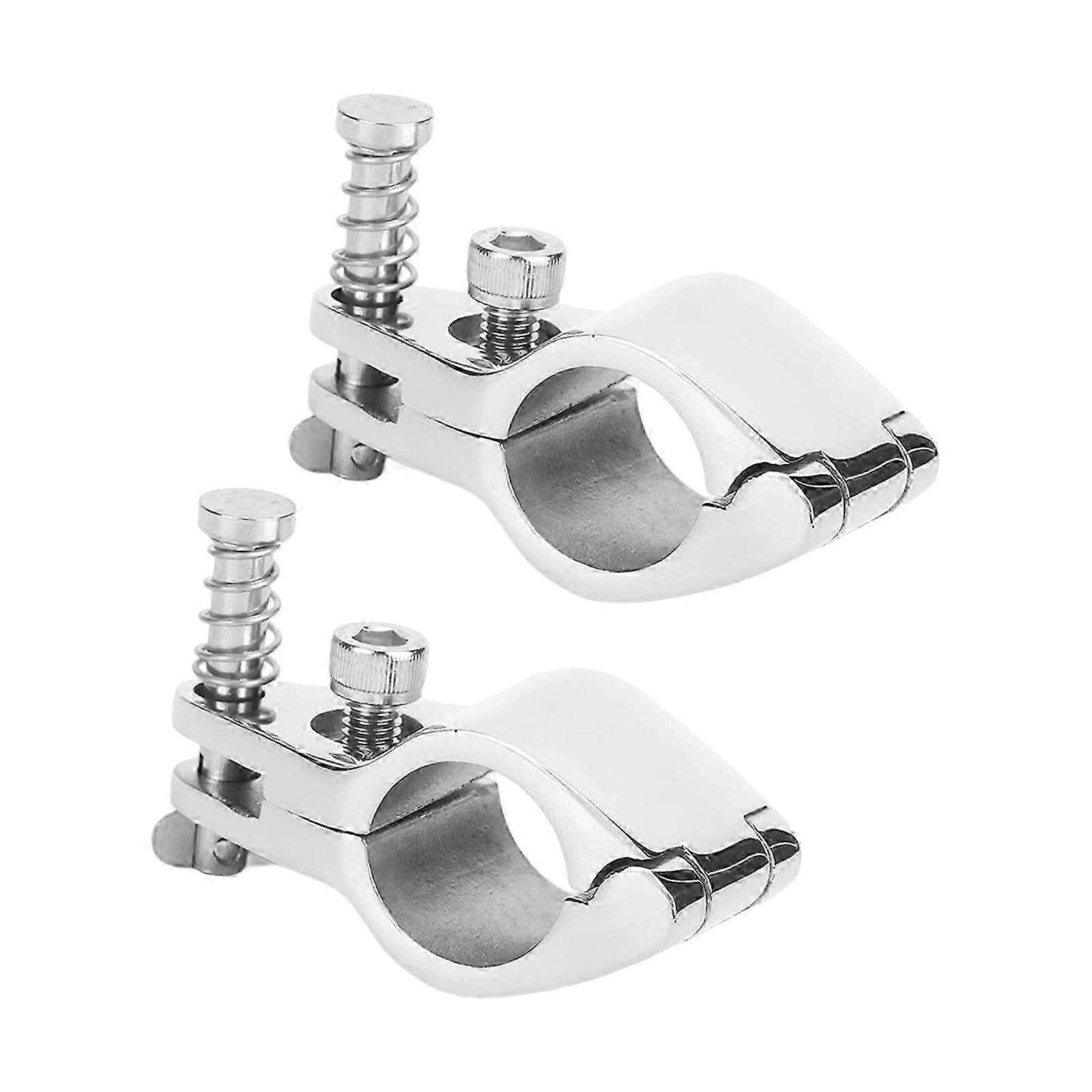 2Pcs Marine Grade Tube Clamp Clip Set Corrosion Resistant Design Spring Loaded Jaw Slides Suitable for Boat Canopy Pipes 32MM
