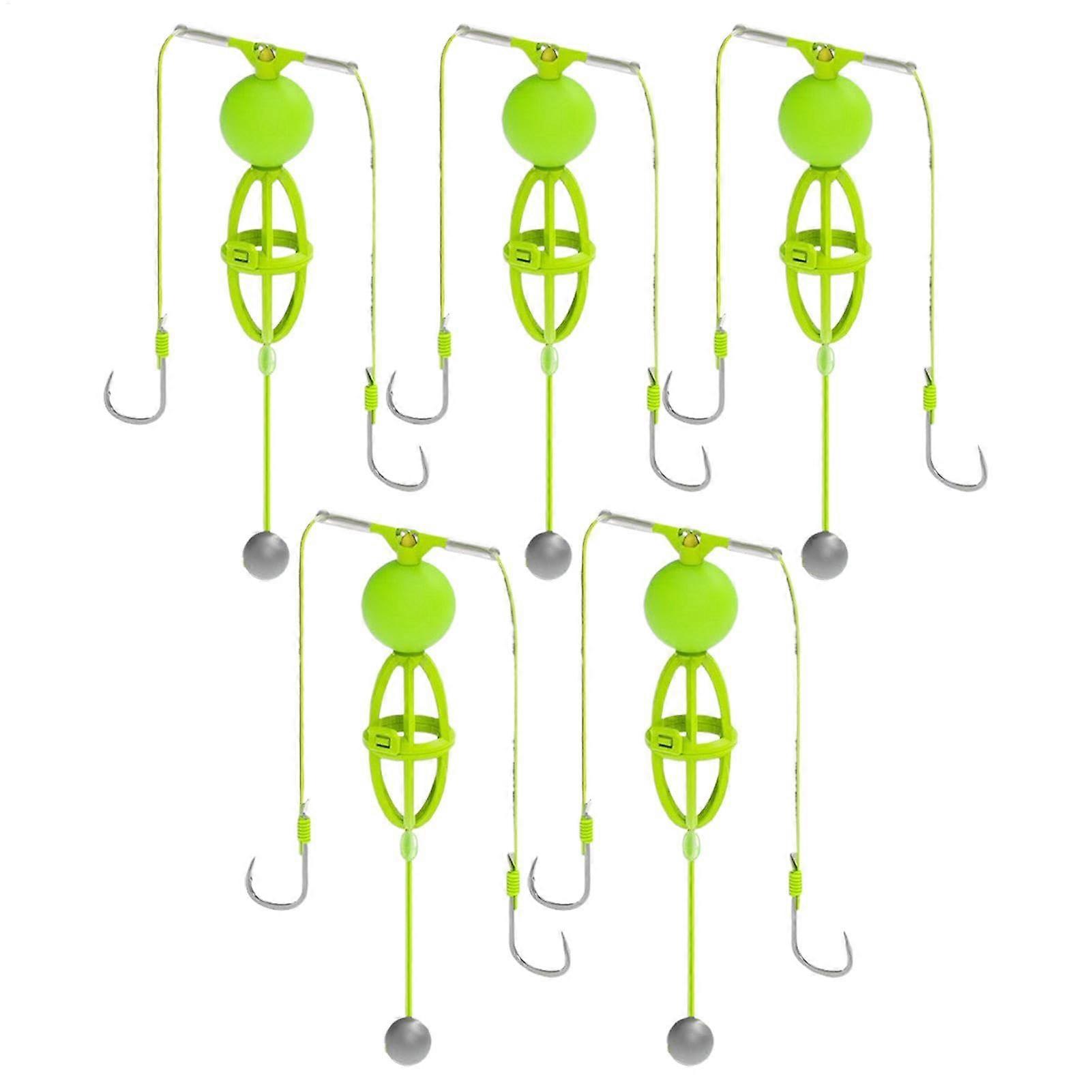 Karpfenköderhalter Carp Bait Holder Platforms For Catfish, 5 Pack, Bottom Fishing Bait Cage With Double Hooks No. 11