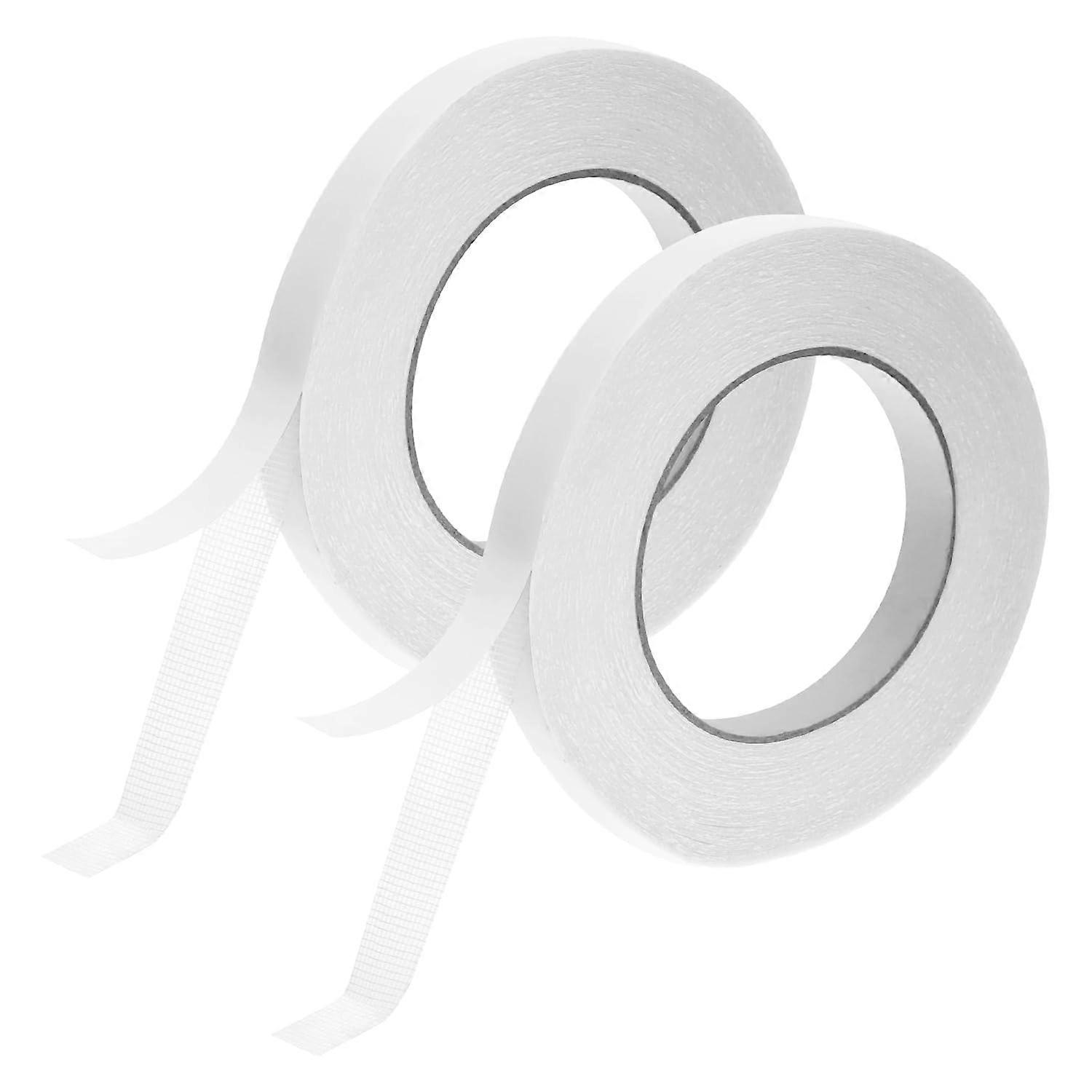 1.5cm x 20m x 0.28mm Extra Strong Double-Sided Fabric Tape for Carpets and Textured Surfaces - 2 Rolls