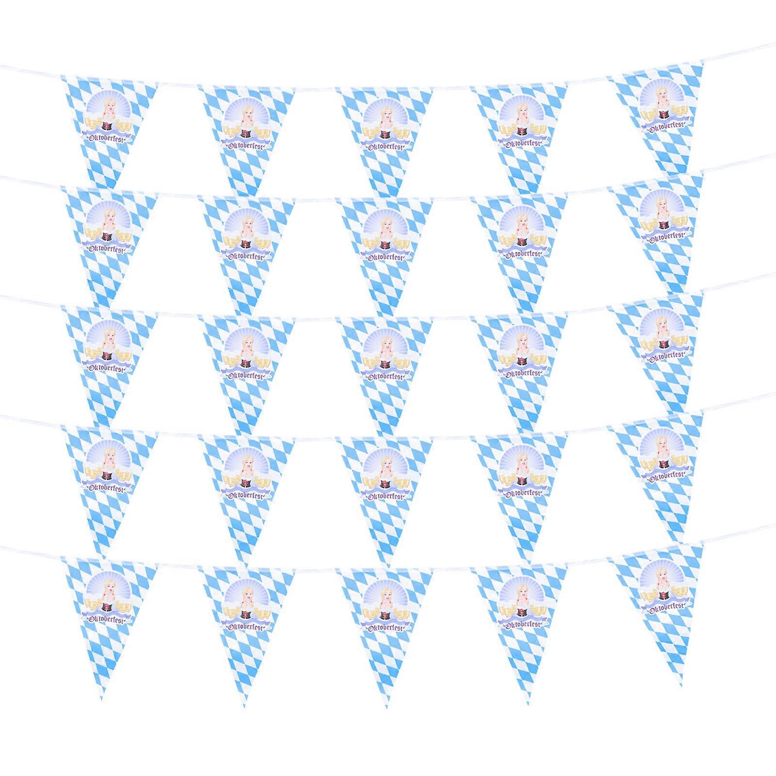 Festival Bunting Decorative Banner Triangle Flag Beer Festival Party Decorations 30x20cm Polyester 1Pack