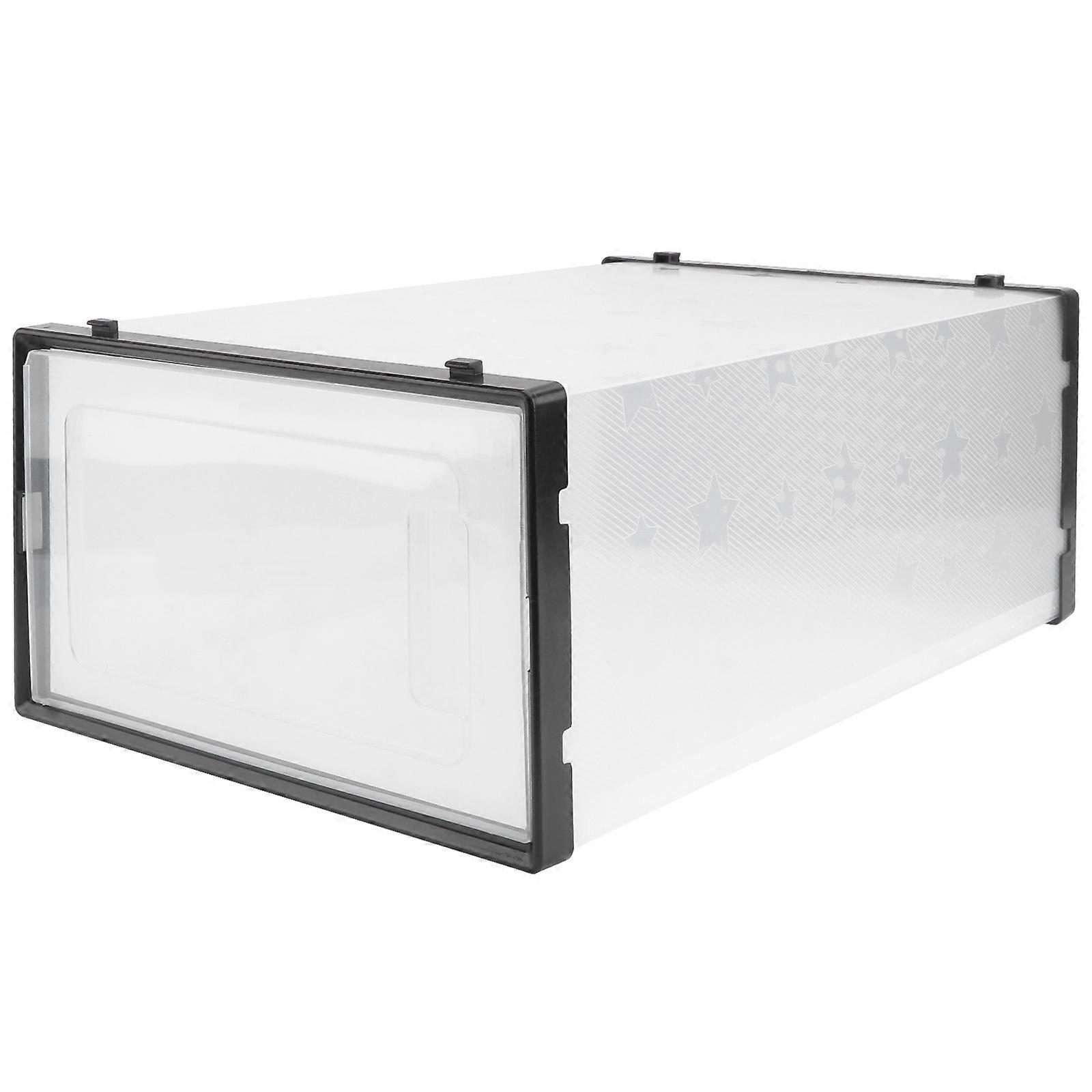Transparent Shoe Storage Box for Organizing with Plastic Black Color 1pc