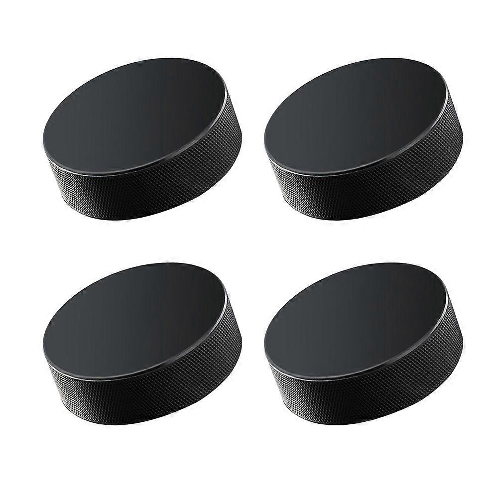 Standard Hockey Pucks Anti-slip Texture Ice Hockey Balls for Practice and Game 4Pcs Black