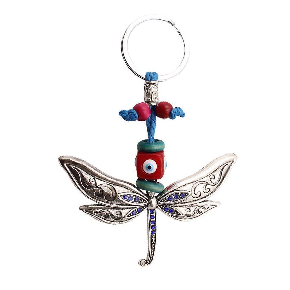 Metal Key Chain with Eye Bead Pendant Charm for Bag Great Gift .5 Inches