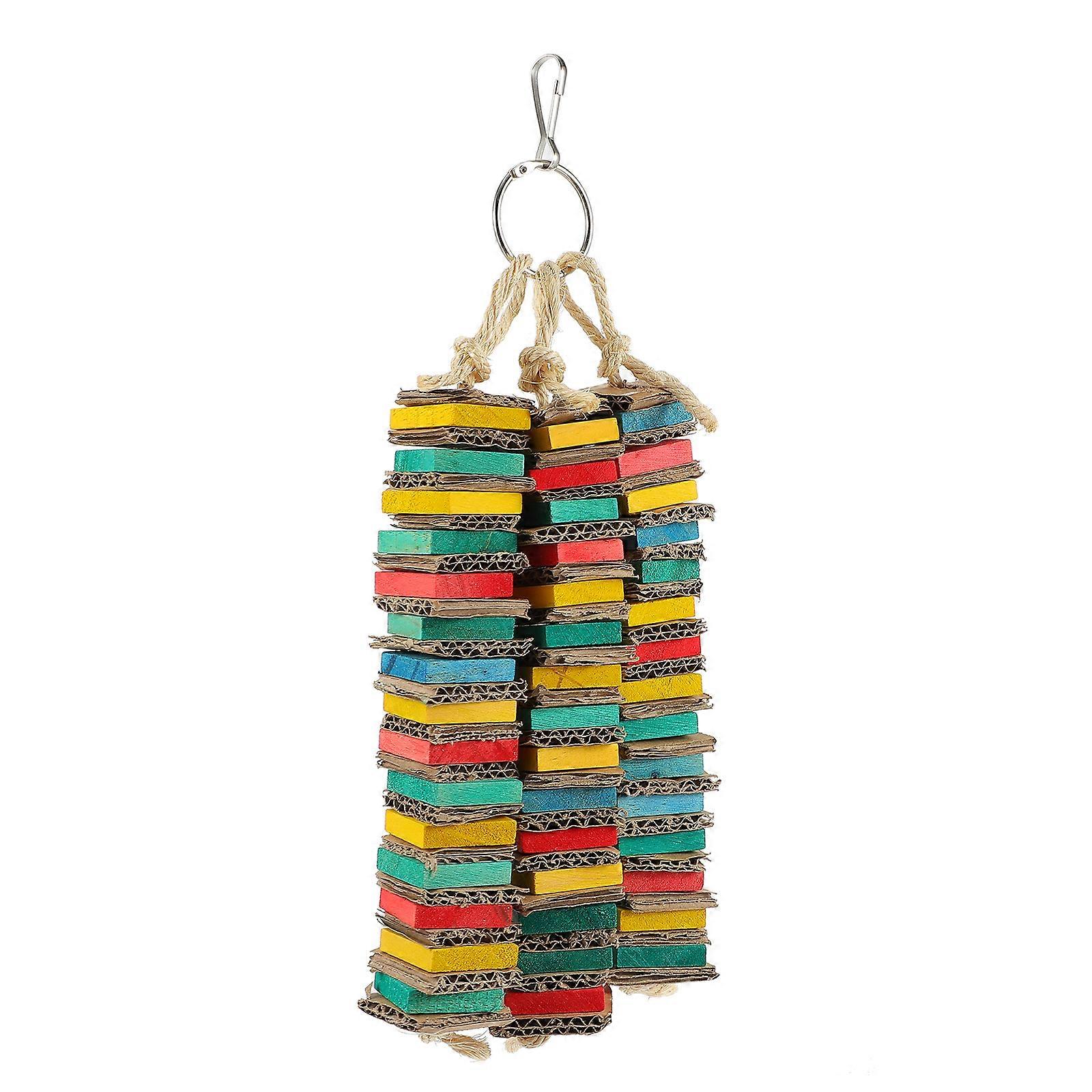 Multicolored Natural Parrot Chewing Cardboard Bird Toy for Safe Play, Chewing, and Foraging Activities