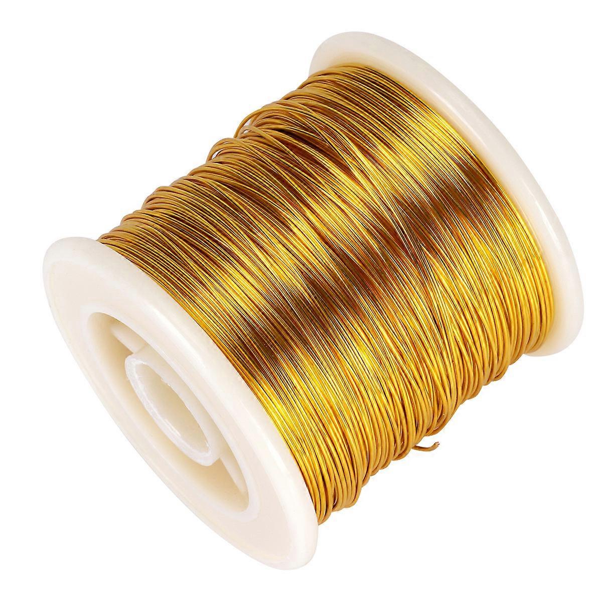 Copper Wire For Crafts Flexible Bendable Durable Dark Gold 0.8mm 55m 1 Roll