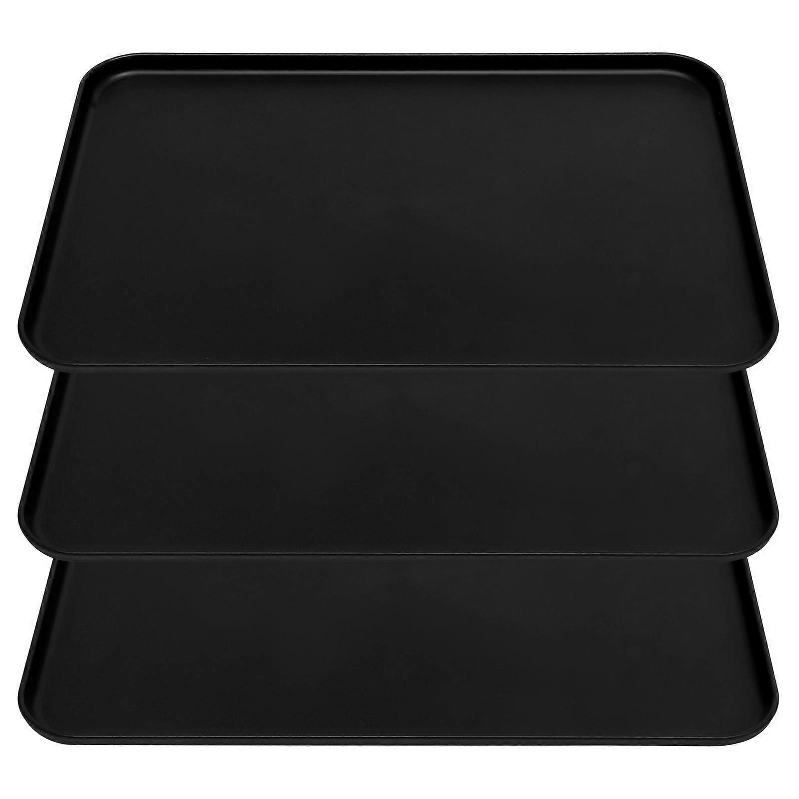 Cake Plate Rectangular Serving Tray Minimalist Style Party 38.00X27.00X1.00CM Straw Fruit Snack Plate 3Pcs