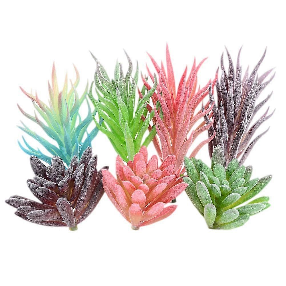 Simulation Succulent Head Landscape Garden Blue 7Pcs PVC Material