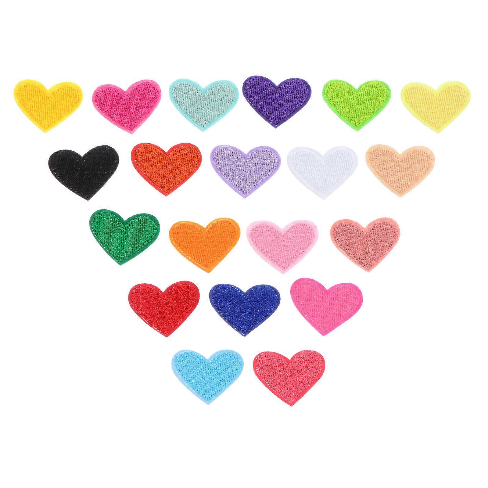 Fabric Patches For Clothes Heart-Shape Embroidered Applique Sewing Patch Polyester Diy Projects 2.5X2cm 4Sets