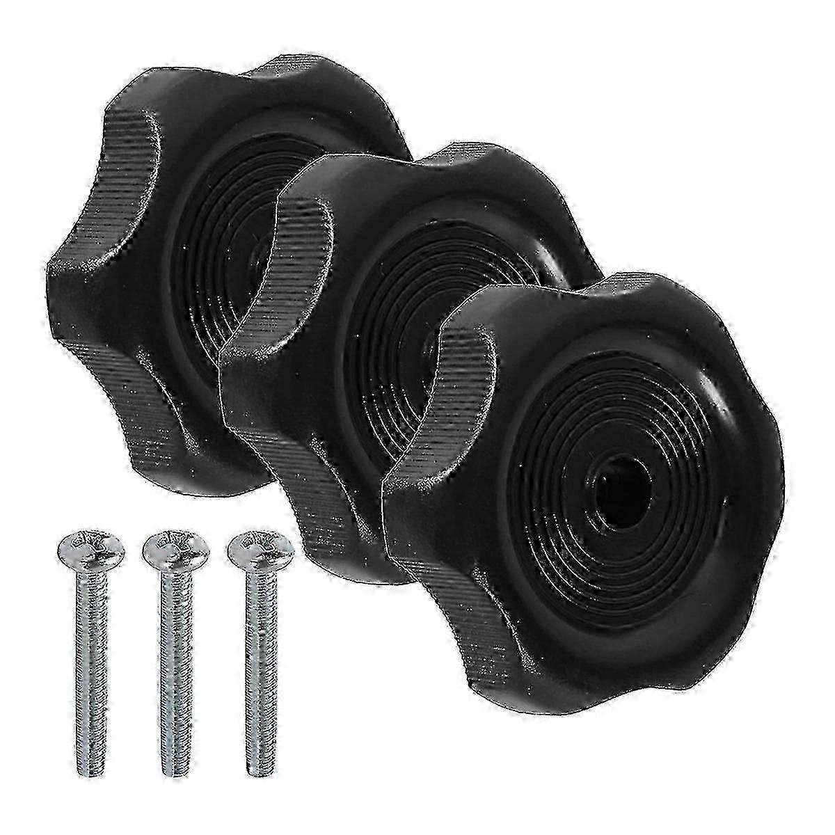 3 Pack Black 1inch Shaft RV Window and Vent Knob