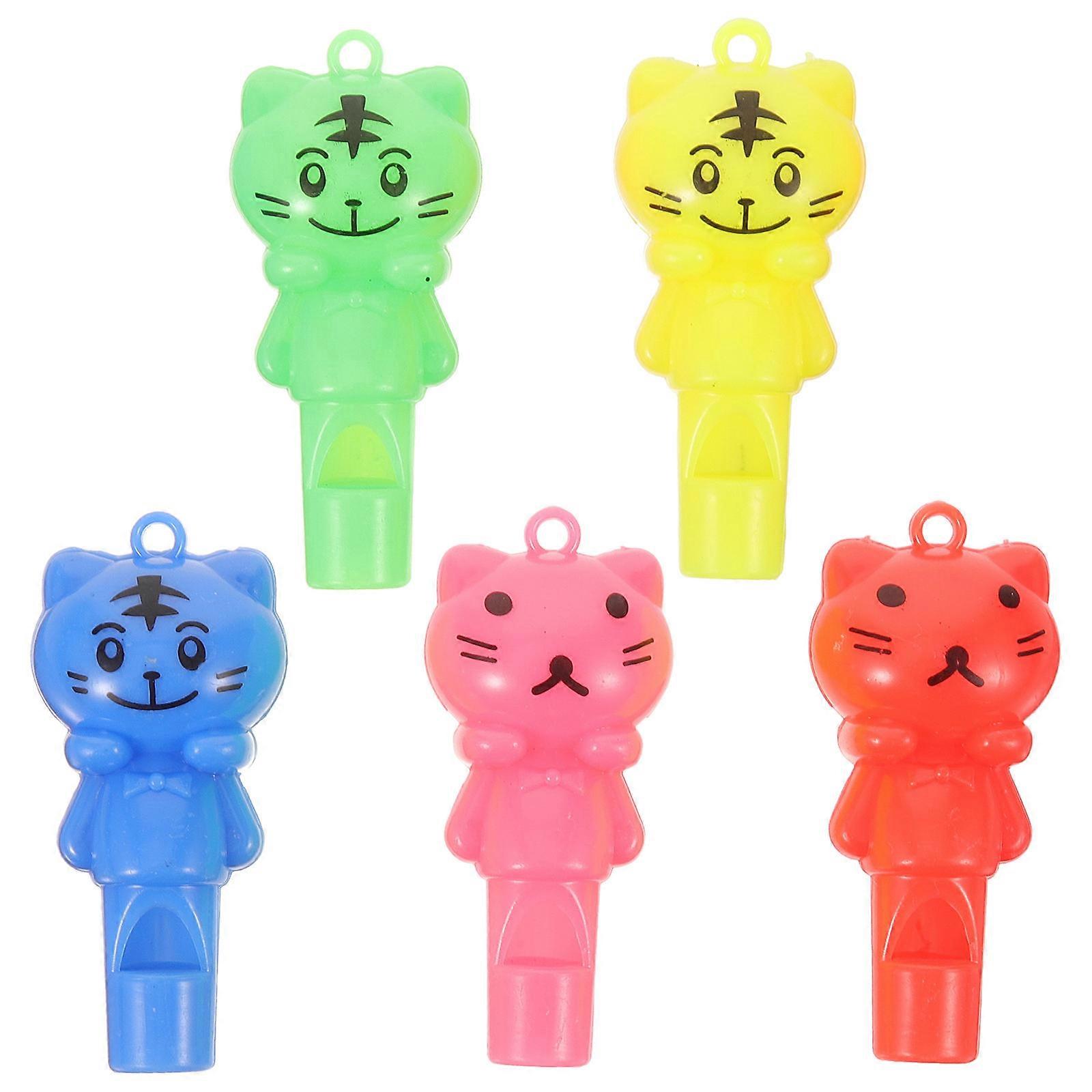Whistle For Training Cute Cat Shape Plastic Referee Whistle With Lanyard 10Pcs