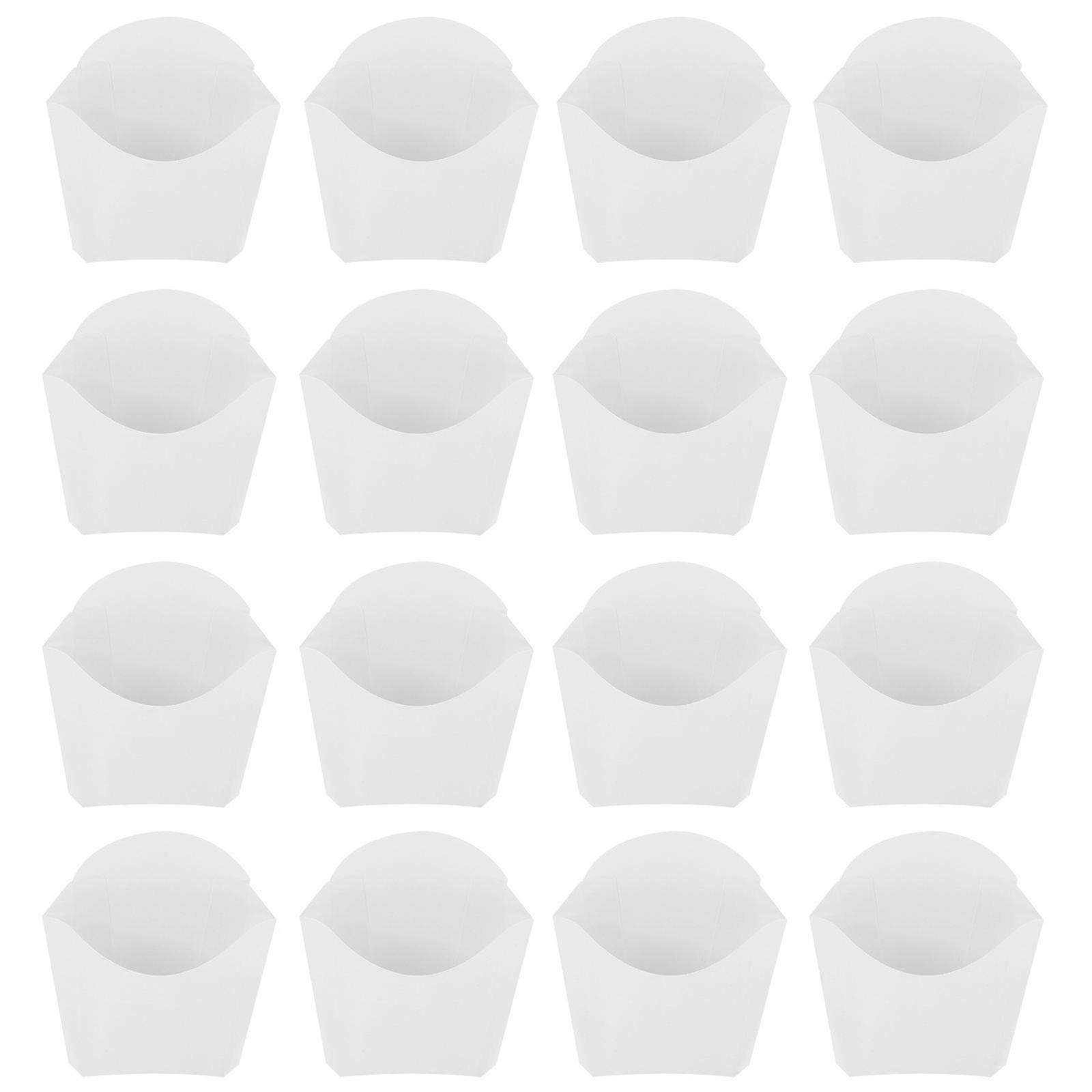 Here's a polished and professional product description based on your input:

 

**24pcs Grease Resistant White Paper Snack Cups – Stackable French