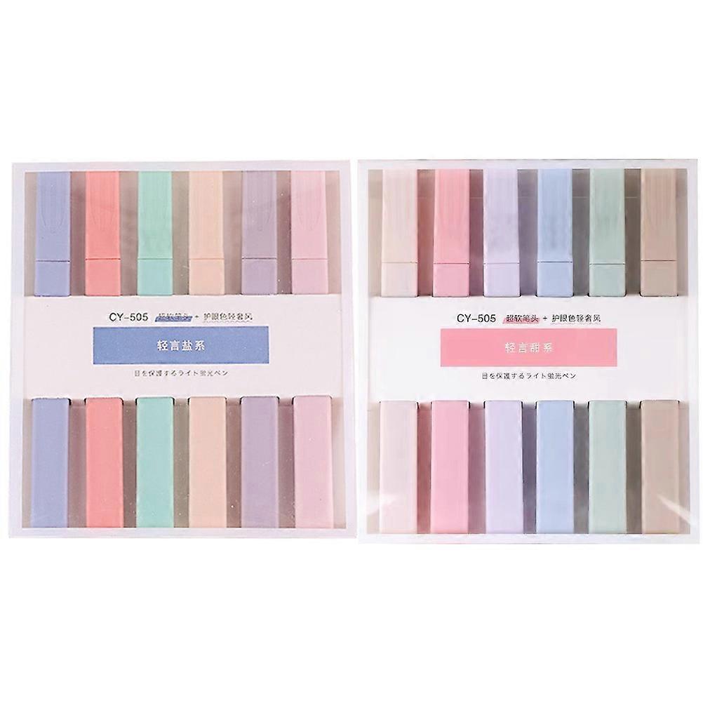 Multi-Function Highlighter Pen School Accessory 1X1.5X12.5CM Emphasizing Information 12Pcs