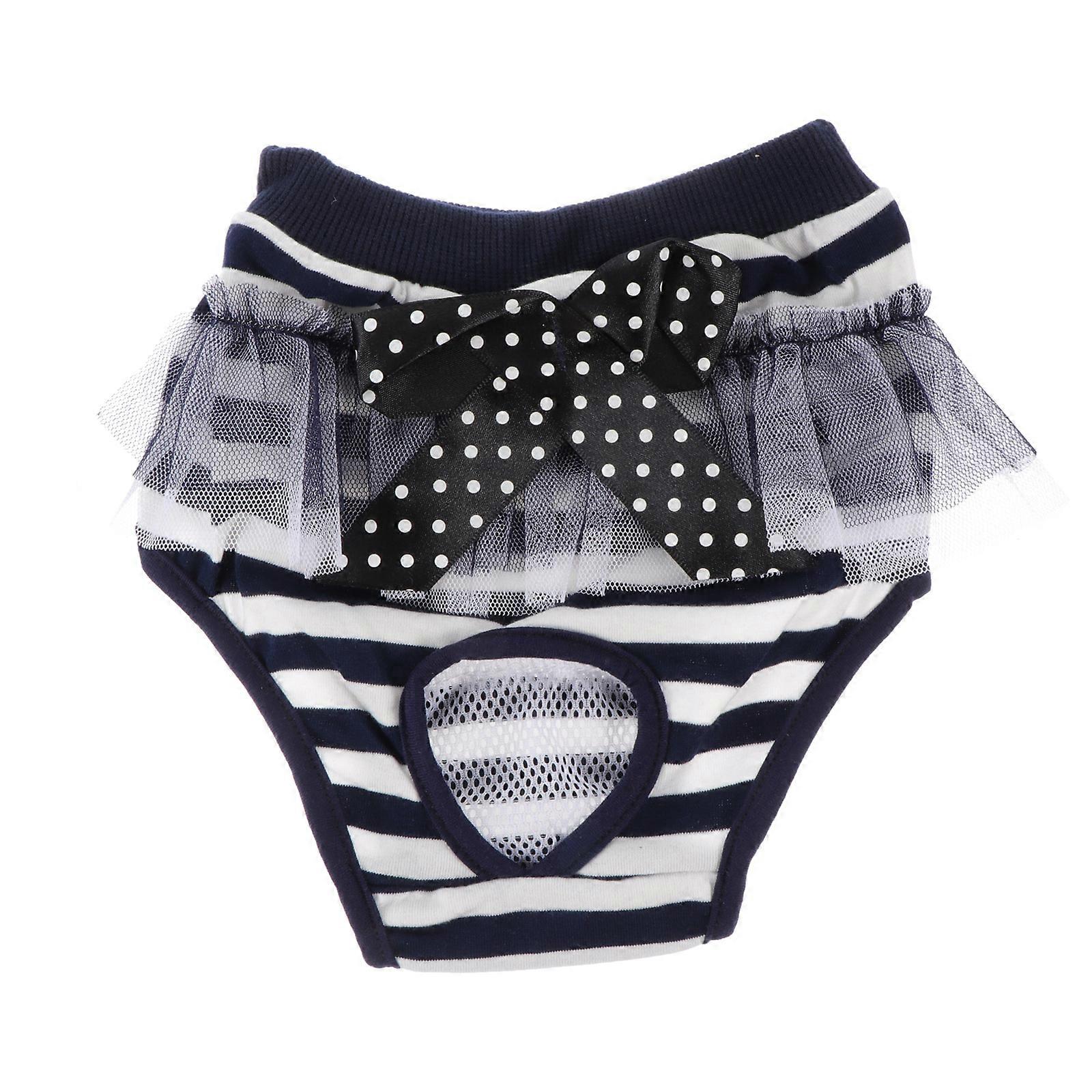 Female Dog Nappies for Heat Moisture Absorption Permeability Breathable S Navy 1Set