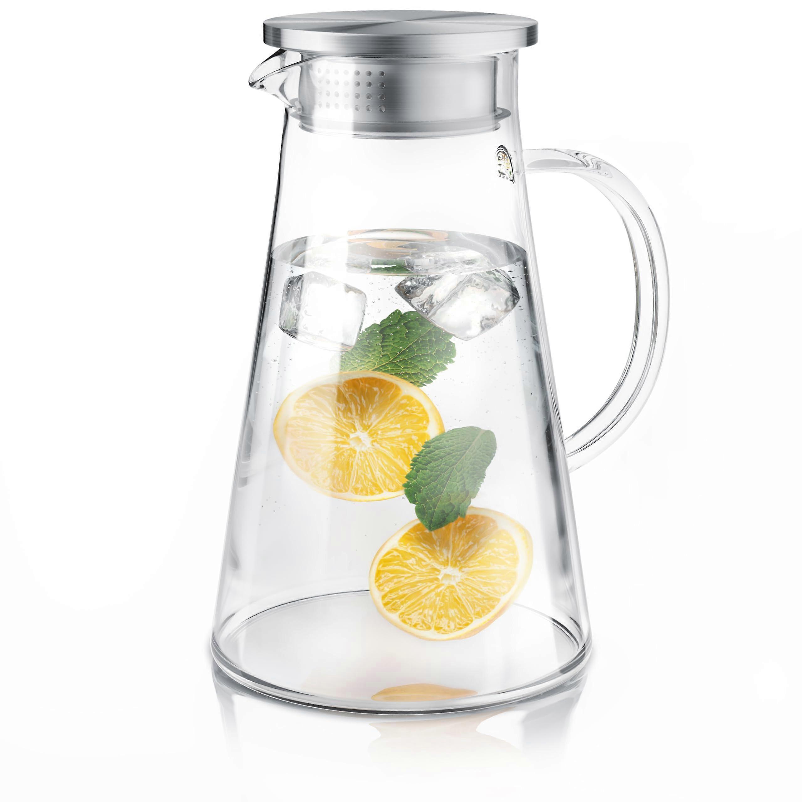 glass carafe 2 litres with lid borosilicate heatresistant sieve