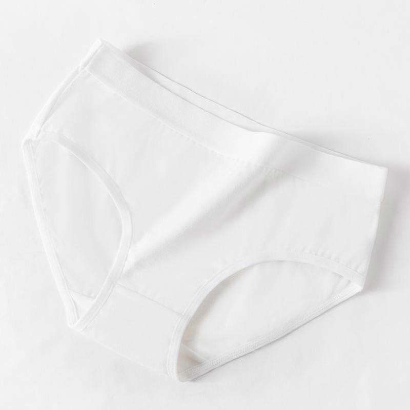 Women's Underwear Seamless One Piece Pure Cotton Crotch Medium Low Waist Solid Color Large Thin Breathable Cotton Briefs Summer