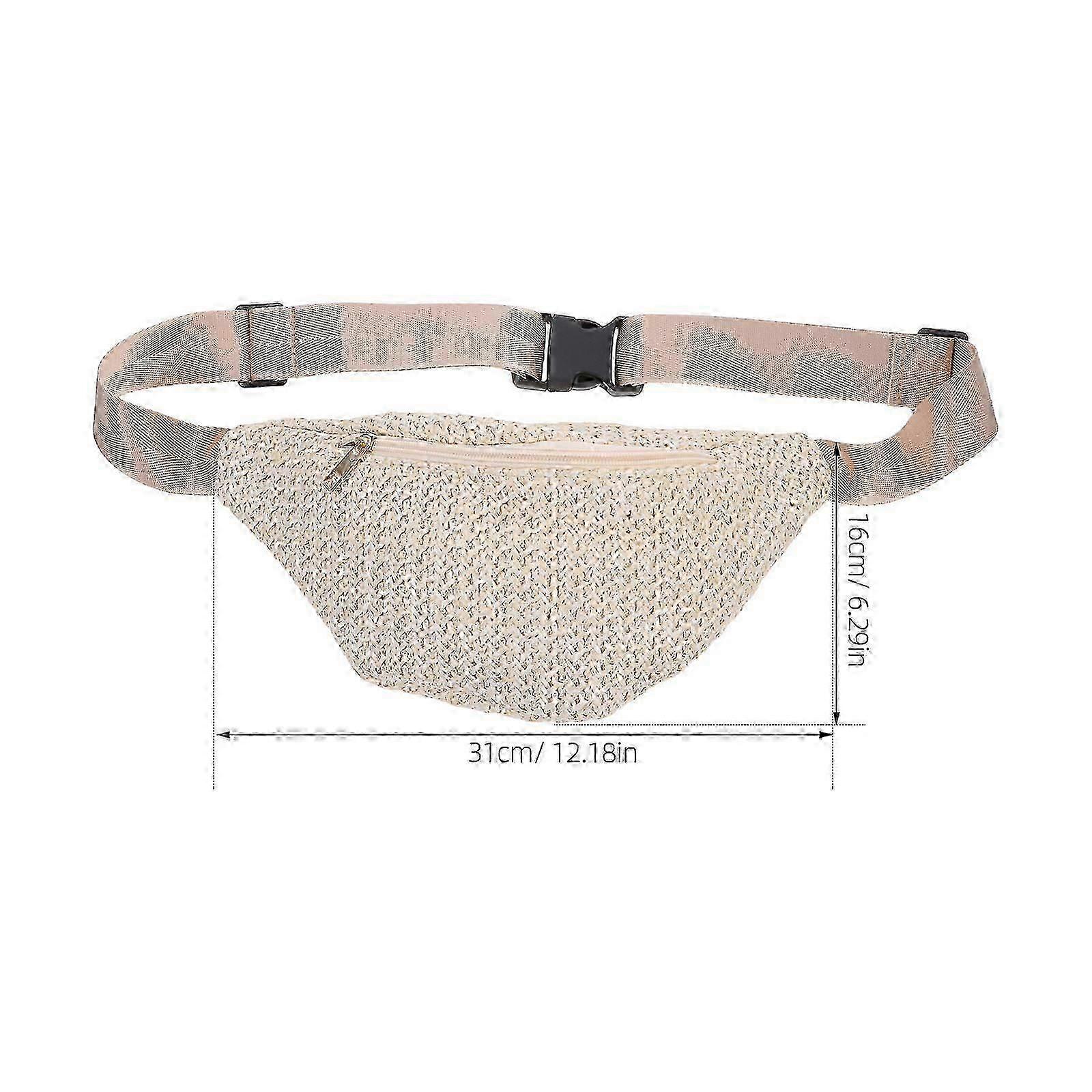 1 قطعة الصيف الخصر حقيبة تقليد القش المنسوجة حقيبة الصدر الحقيبة عبر الجسم حقيبة