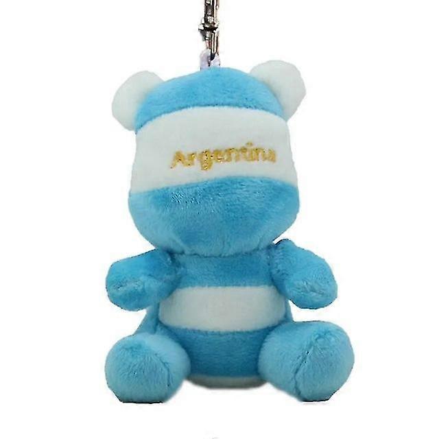 10cm Red Star Bear Plush Decorative Ornament For Football Fans(Argentina)