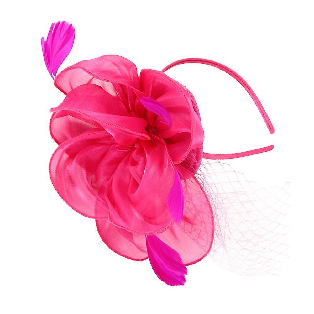 Rosy Fascinator Hat Headband for Decor Flower Accessory