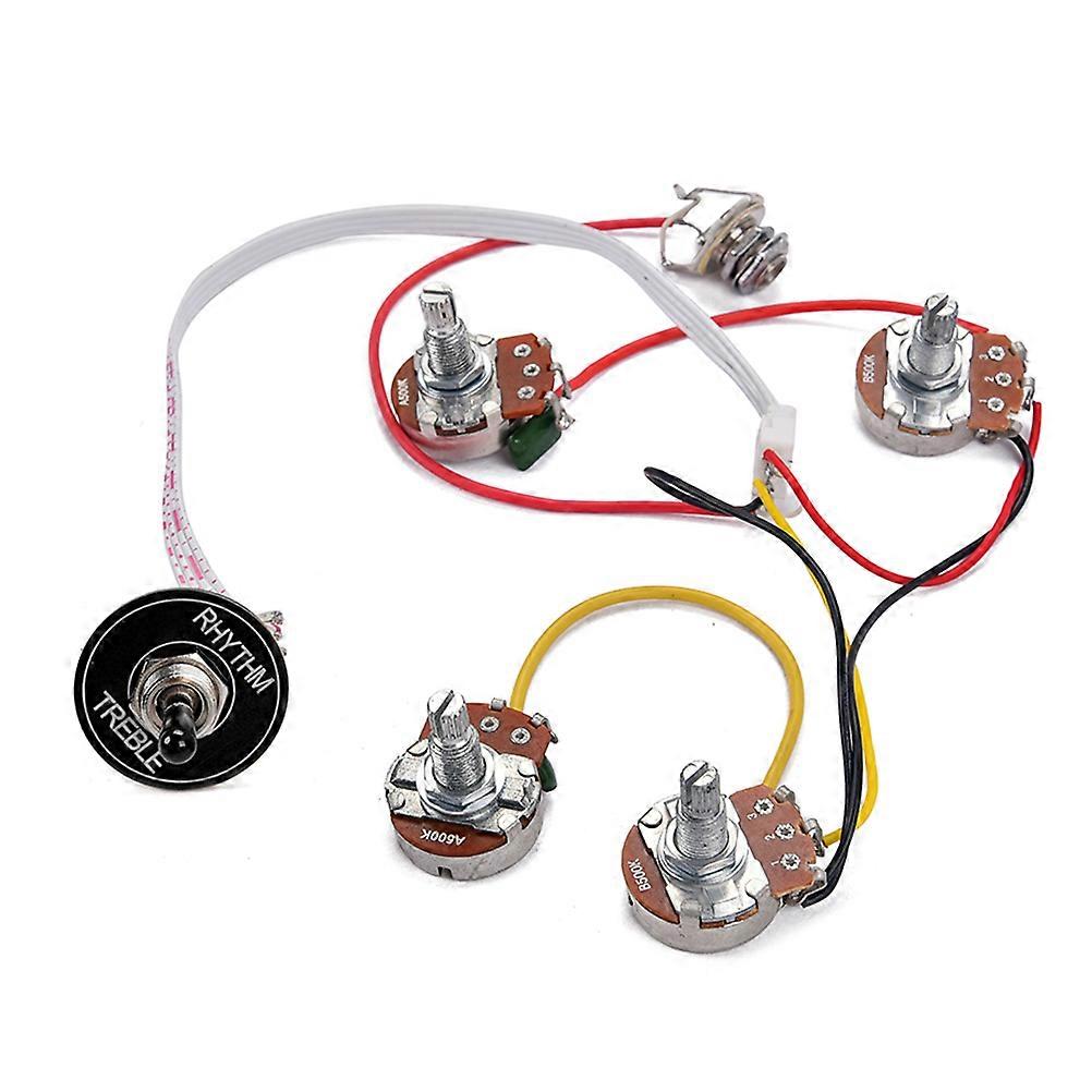 Guitar Wiring Harness Set Black Style For Guitar Modification 2 Volume Control 1 Set
