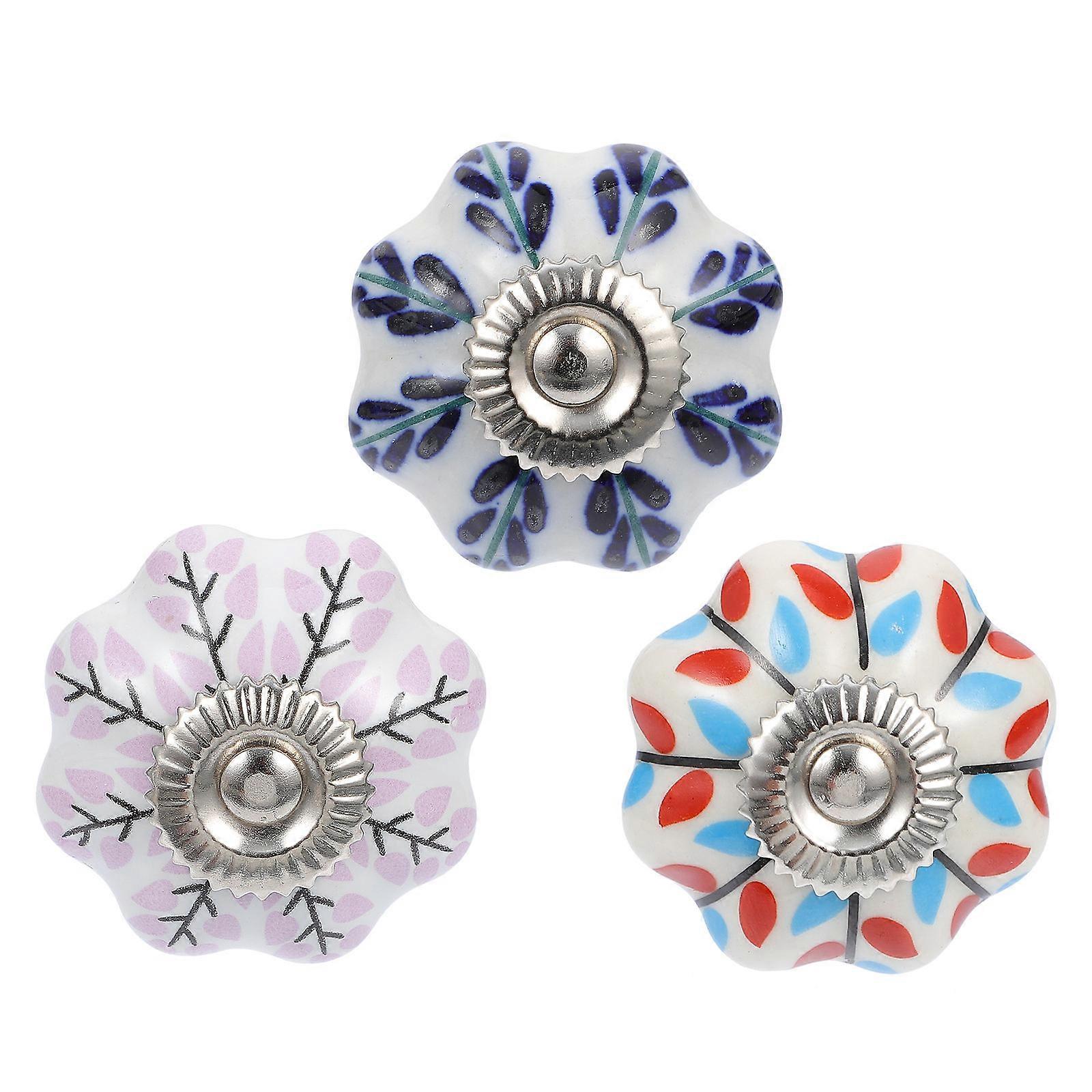 Drawer Knob Ceramic Handle Assorted Color 2x4CM For Shoe Cabinets Modern and Simple Design Furniture 3Pcs