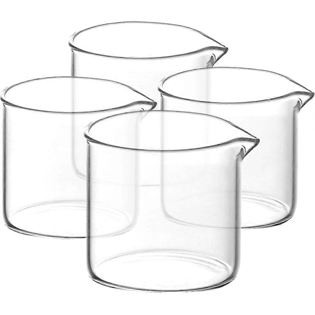 Set of 4 Mini Glass Milk Jugs 110 ml Creamer for Afternoon Tea Party Banquet Tableware Elegant Design