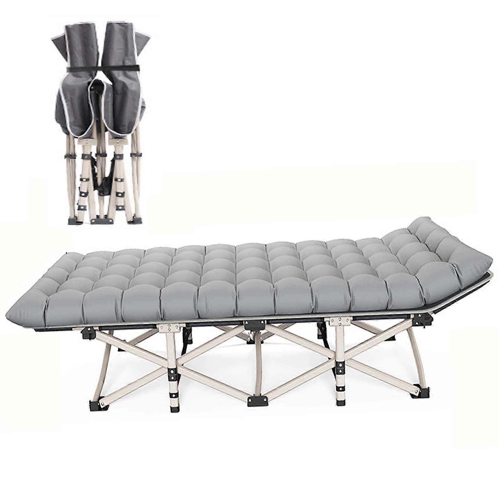 Portable Travel Camping Bed with Carry Bag Grey One Size