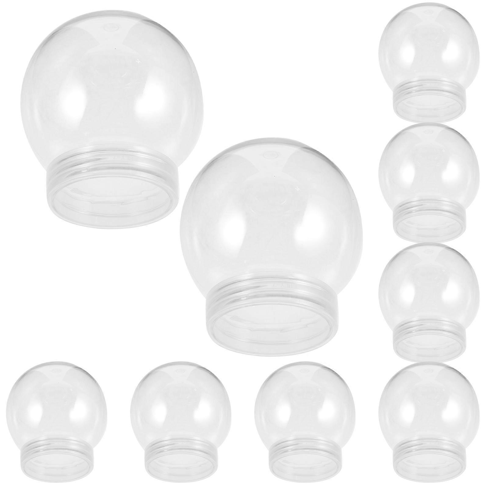 Diy Snow Globe Clear Transparent Plastic Ball Bottle For Craft Making 10Pcs