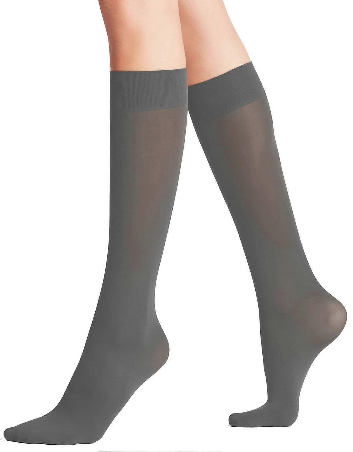 Falke Pure Matt 50 Denier Knee-High Tights - Flannel Grey