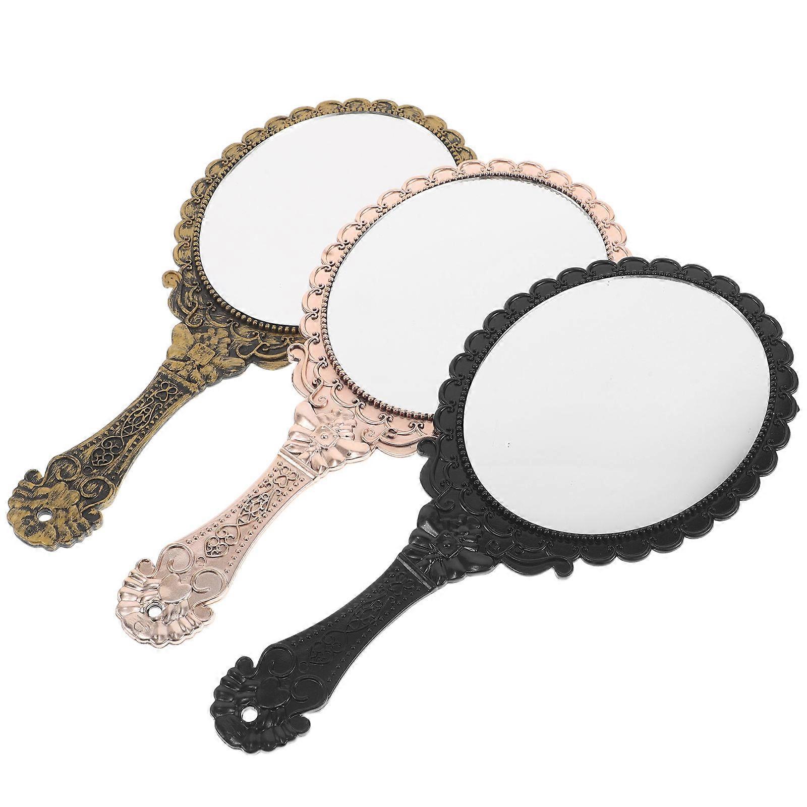 Hand Held Mirrors Black Handheld Mirror For Office Use 3Pcs