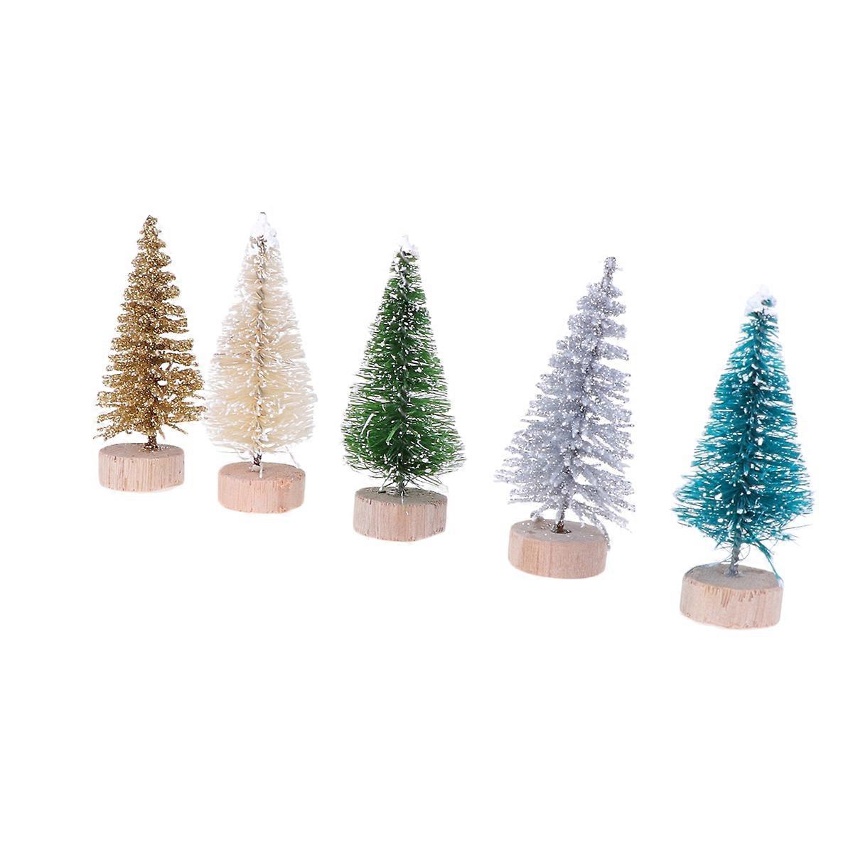 Little Christmas Trees Golden Tabletop Decoration Festive Atmosphere Creation 60Pcs