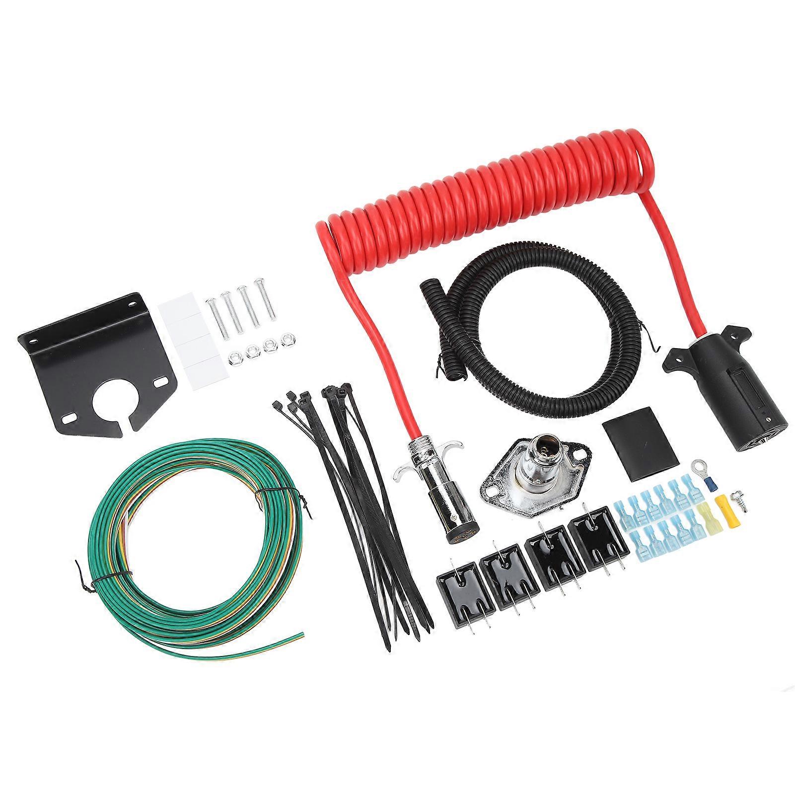 Towed Vehicle Wiring Kit 15267 for 6 Wire to 7 Wire Combinations Power Cord Cable Ties Wire Connectors Kit for RV Trailer